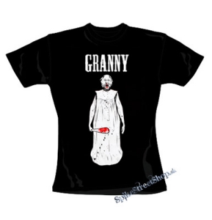 GRANNY HORROR VILLAGE - Logo & Portrait - čierne dámske tričko