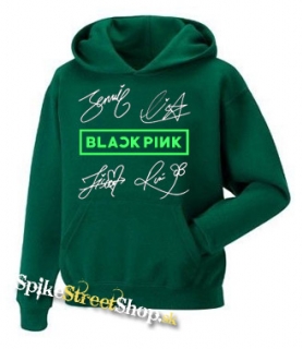 Detská mikina BLACKPINK - Logo & Signature Green Colour - Tmavozelená