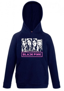 BLACKPINK - Logo & Band - tmavomodrá detská mikina