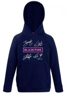 BLACKPINK - Logo & Signature - tmavomodrá detská mikina