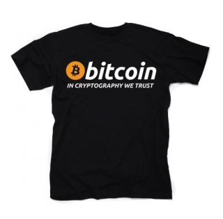 BITCOIN - In Cryptography We Trust - čierne detské tričko