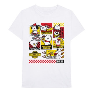 BT21 - Bite Fast Food - biele pánske tričko