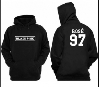 BLACKPINK - Rosé 97 - White Logo - čierna pánska mikina
