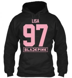 BLACKPINK - LISA 97 - Pink Number Years - čierna pánska mikina