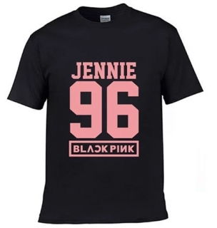 BLACKPINK - JENNIE 96 - Pink Number Years - čierne detské tričko