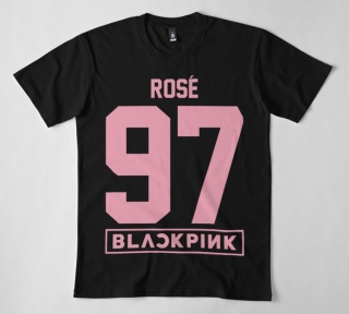 BLACKPINK - ROSÉ 97 - Pink Number Years - čierne detské tričko