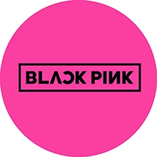 BLACKPINK - Black Logo On Pink Background - okrúhla podložka pod pohár