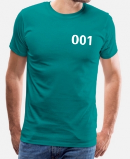 SQUID GAME - 001 - pánske tričko vo farbe tmavý tyrkys