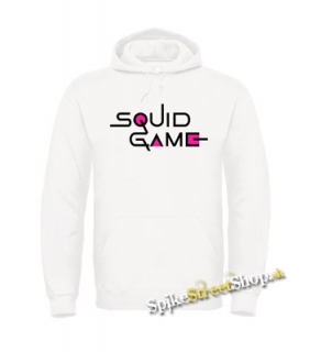 Biela detská mikina SQUID GAME - Logo Colour Pink