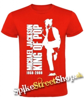 MICHAEL JACKSON - King Of Pop - červené pánske tričko