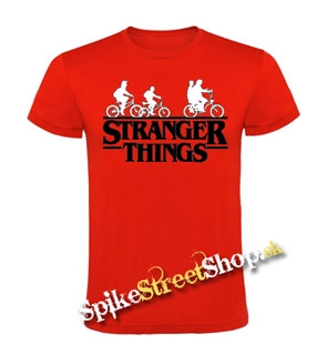 STRANGER THINGS - Bicycle Gang - červené pánske tričko