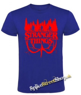 STRANGER THINGS - Red Logo Flip - kráľovsky-modré detské tričko