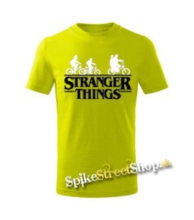 STRANGER THINGS - Bicycle Gang - limetkové detské tričko