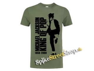 MICHAEL JACKSON - King Of Pop - olivové pánske tričko