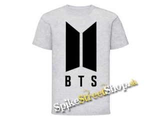 BTS - BANGTAN BOYS - Logo - Svetlosivé chlapčenské tričko