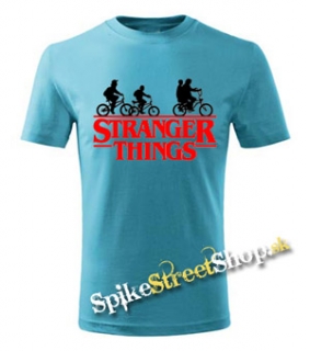 STRANGER THINGS - Bicycle Gang - tyrkysové pánske tričko