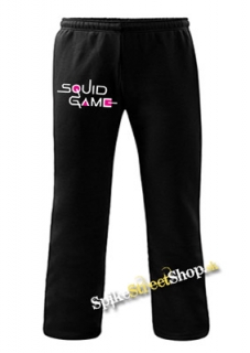 Čierne tepláky SQUID GAME - Logo Colour Pink