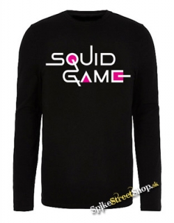 SQUID GAME - Logo Colour Pink - čierne pánske tričko s dlhými rukávmi