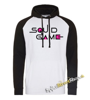 SQUID GAME - Logo Colour Pink - čiernobiela pánska mikina