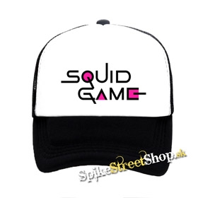 SQUID GAME - Logo Colour Pink - čiernobiela sieťkovaná šiltovka model "Trucker"