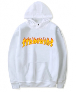 STRAY KIDS - Logo Flame - biela pánska mikina