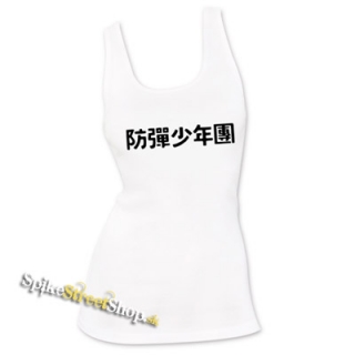 BTS - BANGTAN BOYS - Korean Logo - Ladies Vest Top - biele