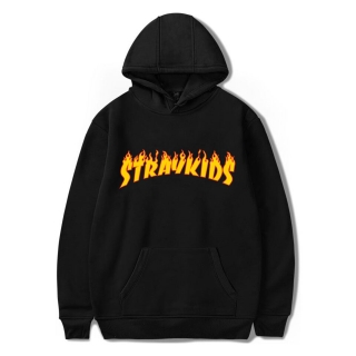 STRAY KIDS - Logo Flame - čierna pánska mikina