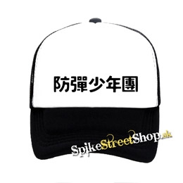 BANGTAN BOYS - Korean Logo - čiernobiela sieťkovaná šiltovka model "Trucker"