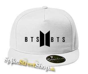 BTS - BANGTAN BOYS - Logo - biela šiltovka model "Snapback"