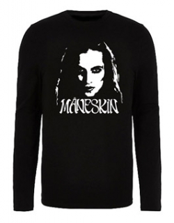 MANESKIN - Damiano Portrait - čierne pánske tričko s dlhými rukávmi