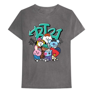 BT21 - Street Mood Group - sivé pánske tričko