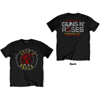 GUNS N ROSES - Rose Circle Paradise City - čierne pánske tričko