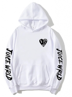 JUICE WRLD - Broken Heart Hoodie - biela pánska mikina