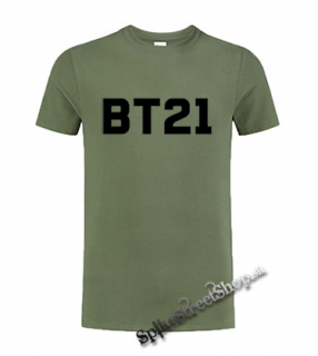 BT21 - Logo - olivové pánske tričko