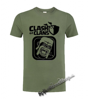 CLASH OF CLANS - Hungry Barbarian - olivové pánske tričko