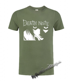 DEATH NOTE - Logo & Portrait - olivové pánske tričko