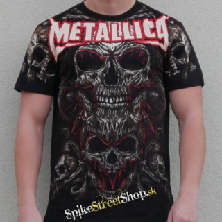METALLICA - Fullprint Dead Faces - čierne pánske tričko 