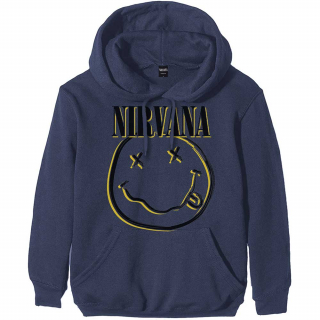 NIRVANA - Inverse Smiley - modrá pánska mikina