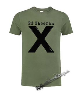 ED SHEERAN - X - olivové pánske tričko