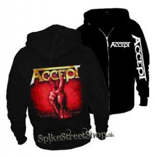 ACCEPT - čierna pánska mikina na zips