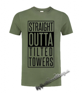 FORTNITE BATTLE ROYALE - Straight Outta Tilted Towers - olivové pánske tričko