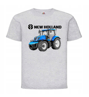 TRAKTOR NEW HOLLAND - šedé pánske tričko
