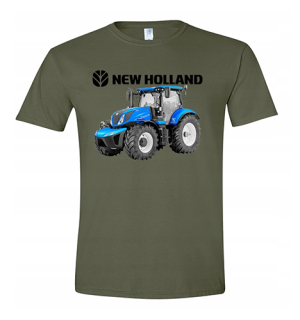 TRAKTOR NEW HOLLAND - khaki pánske tričko