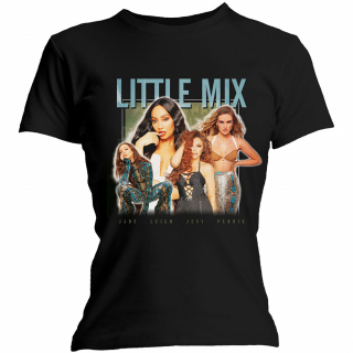 LITTLE MIX - Montage Photo - čierne dámske tričko