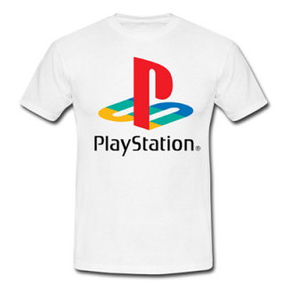 PLAYSTATION - Logo - biele pánske tričko