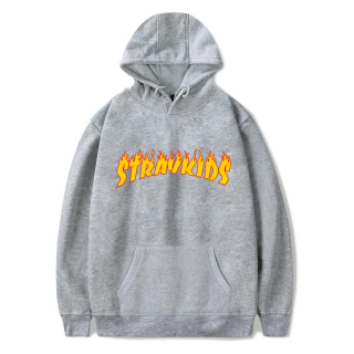 STRAY KIDS - Logo Flame - šedá pánska mikina