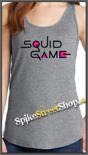SQUID GAME - Logo Colour Pink - Ladies Vest Top - šedé