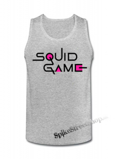 SQUID GAME - Logo Colour Pink - Mens Vest Tank Top - šedé