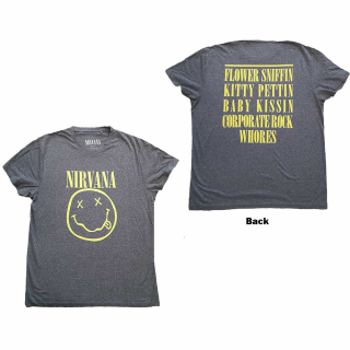 NIRVANA - Yellow Smiley - sivé pánske tričko