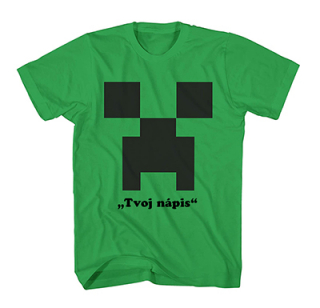 CREEPER s tvojim nápisom - zelené detské tričko